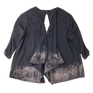 LINDSEY THORNBURG Womens 2 Blouse Gray Top Dyed Shirt Lagenlook Boho Top